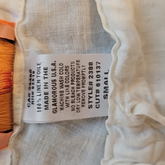 Juicy Couture Lowrise White Drawstring Linen Pants Made In The USA - Picture 3 of 6